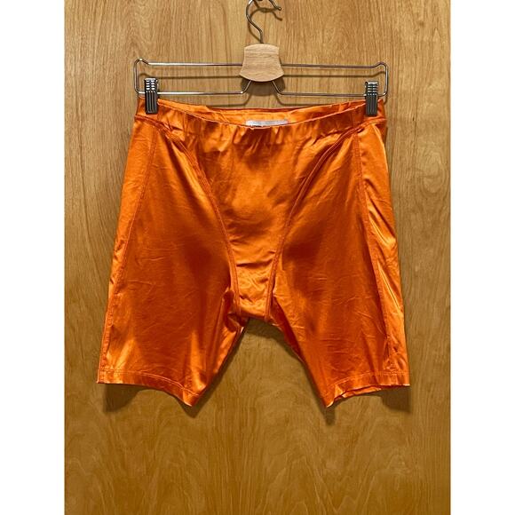 Marine Serre SS19 Shiny Orange Compression Shorts Size L